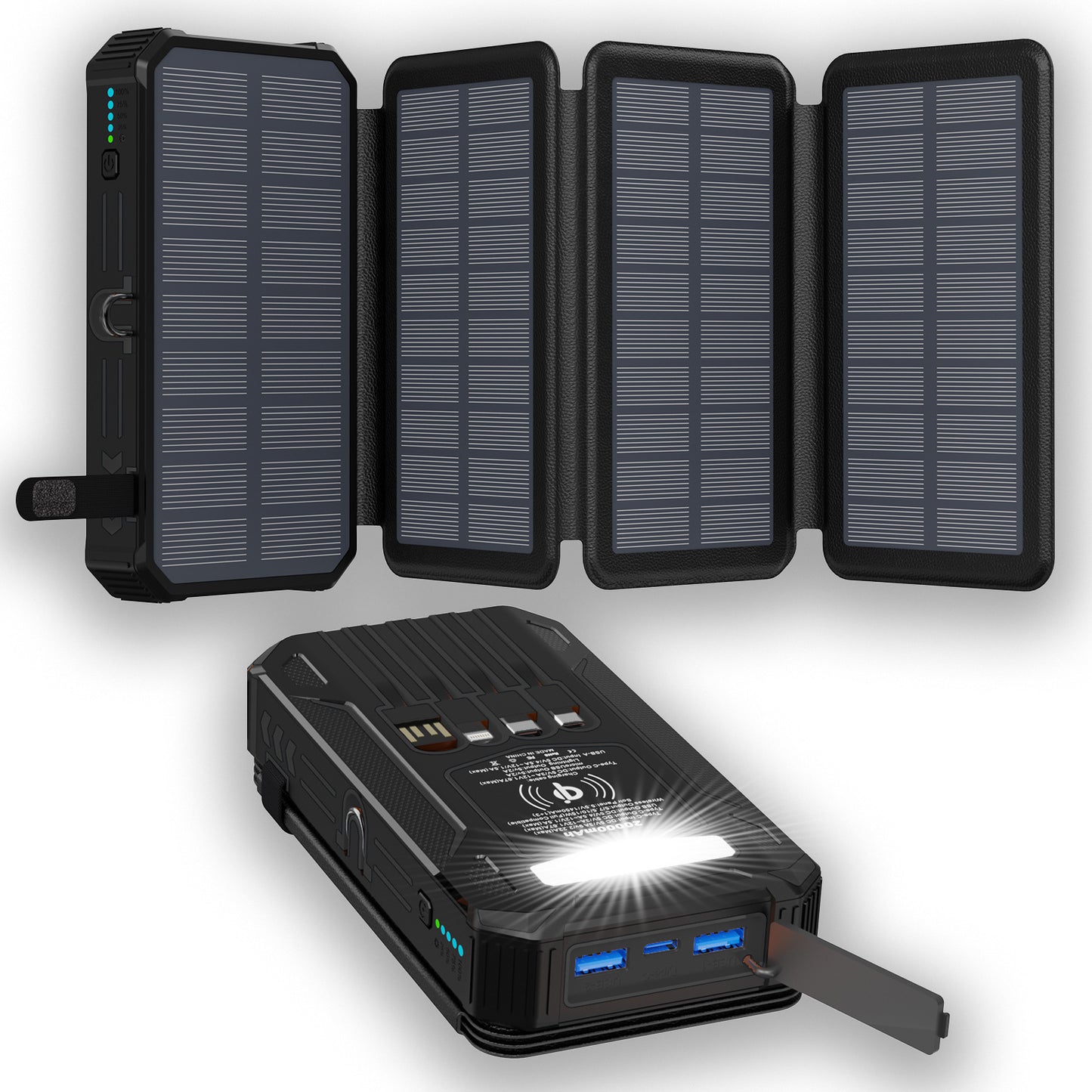 🔋 48000mAh Solar Power Bank – Wireless Portable Charger