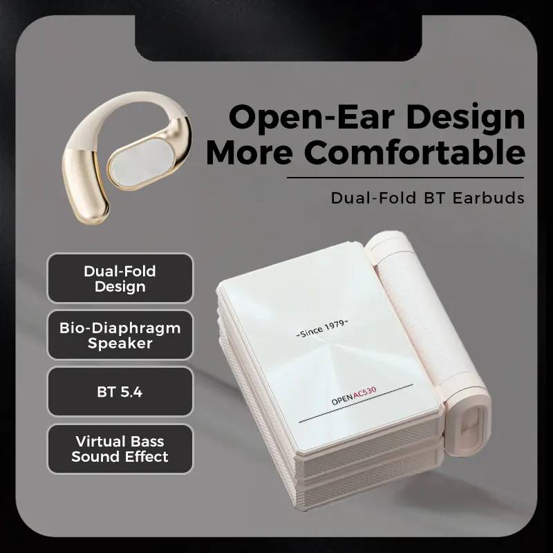 π§ AC530 Open-Ear Headset | 165H Battery, Bluetooth 6.0, Ultra Comfort Wireless Earbuds