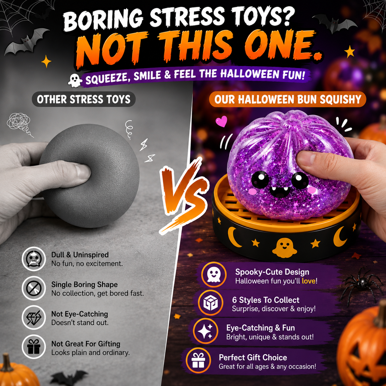 Halloween Mystery Dumpling Squishy Toy | Ghost Edition Surprise Capsule