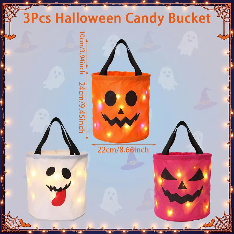 π» Glow-in-the-Dark Halloween Candy Basket β LED Trick-or-Treat Bag