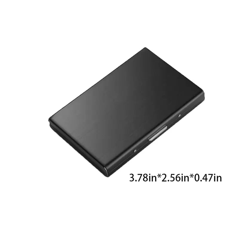 💼 BUSINESS FAVORITE | Premium Metal Card Holder – Slim RFID Wallet with Matte Black Finish