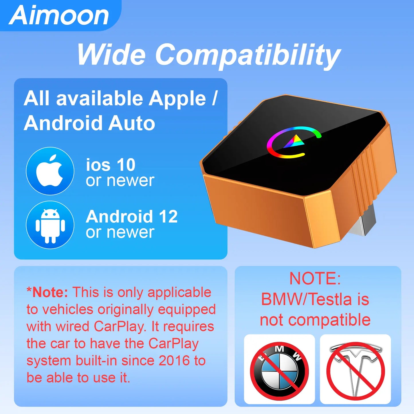 2026 Wireless CarPlay Adapter 2-in-1 for Apple CarPlay & Android Auto