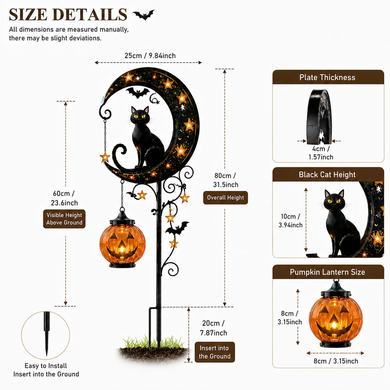 ๐Solar Halloween Black Cat Garden Stake Light