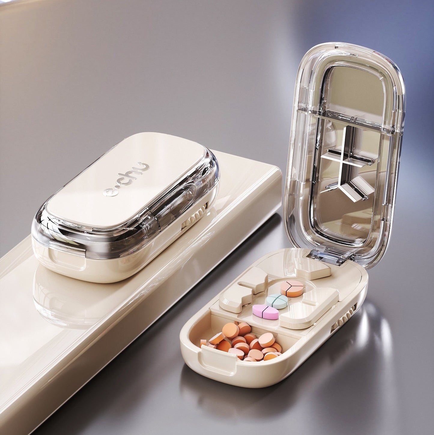 π 3-In-1 Pill Cutter With Storage Case β Precision Tablet Splitter.