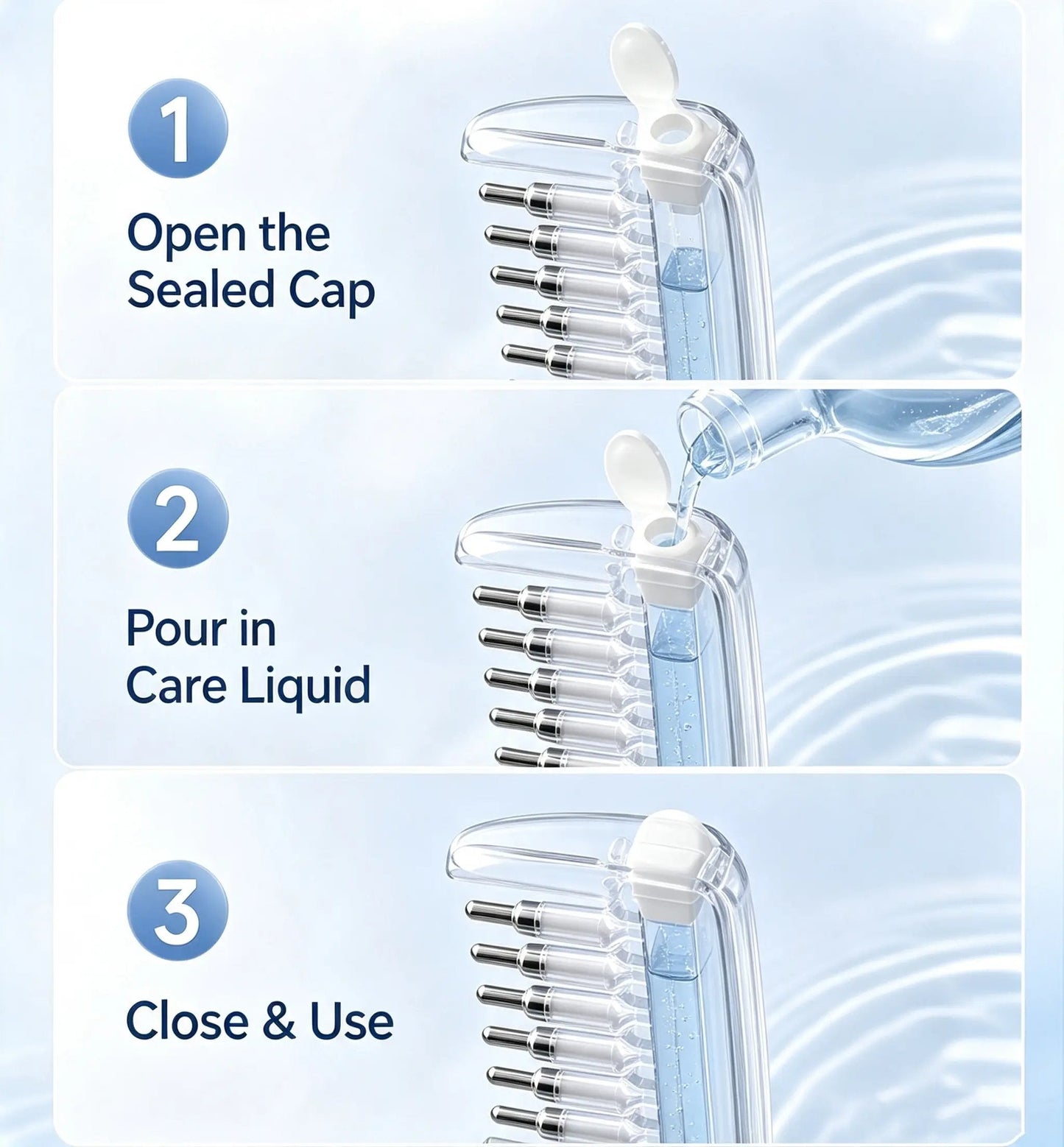 š§Refillable Scalp Oil Applicator Comb ā Evenly applies serum to the roots.