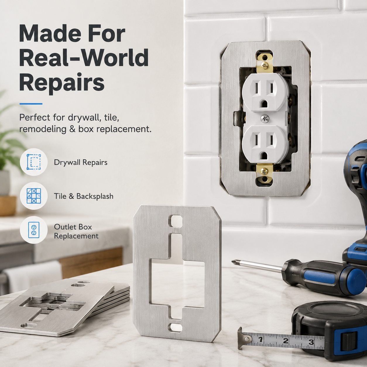 🛠 Outlet Repair Spacers – Easy Fix for Loose, Crooked & Recessed Outlets
