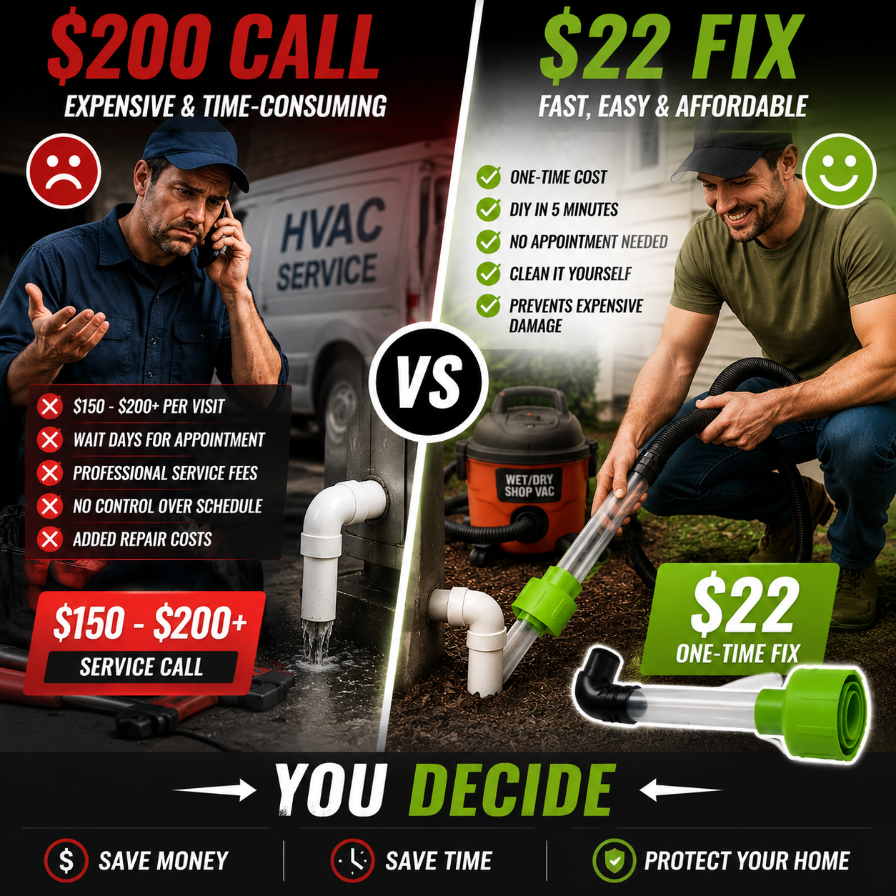 Clear Your AC Drain in Minutes β No Plumber Needed