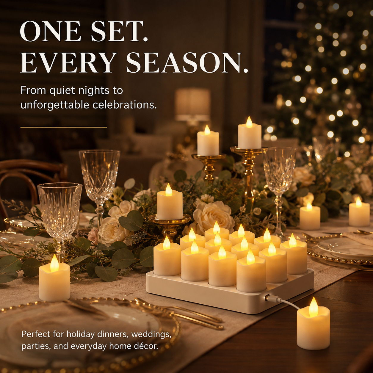 π―οΈ Rechargeable Flameless LED Candles with Remote & Timer β Cozy Flickering Glow for Home & Holiday Decor