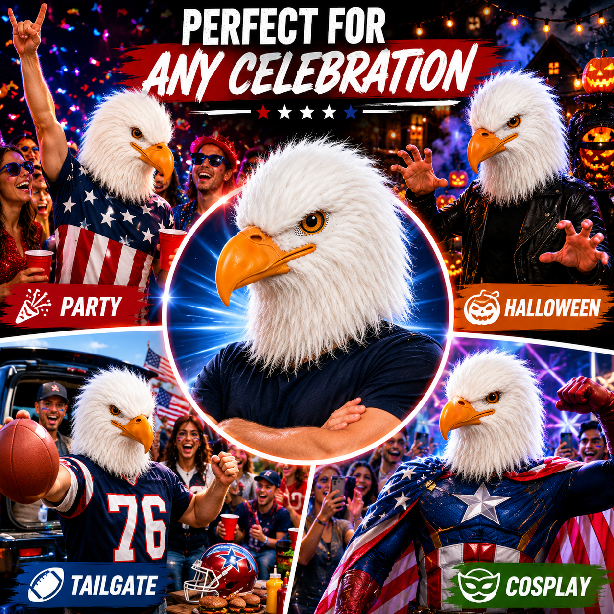 π¦
Realistic Bald Eagle Mask β Become The Center Of Attention Anywhere