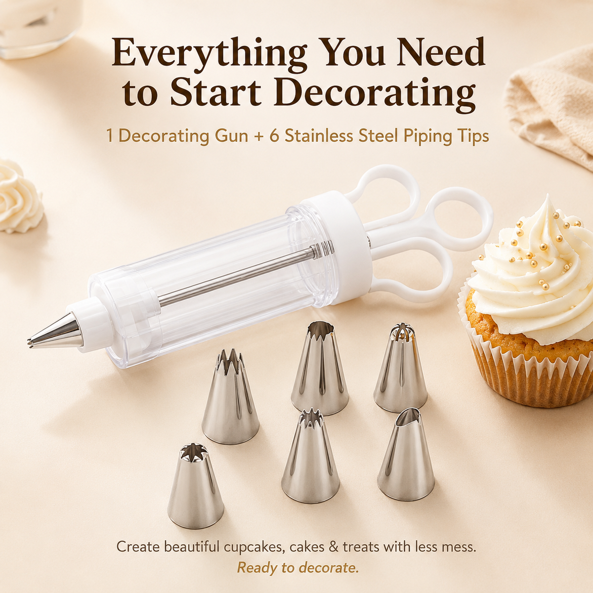 ๐ง Easy Cake Decorating Gun โ Beautiful Piping Made Simple