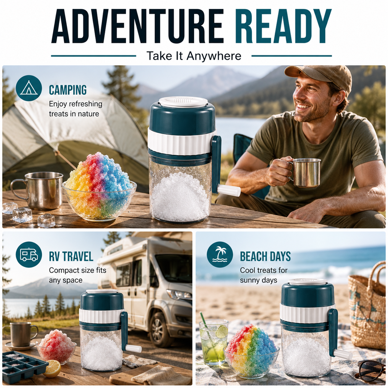 π§ Manual Ice Shaver β Make Snow Cones Anywhere, No Electricity Needed