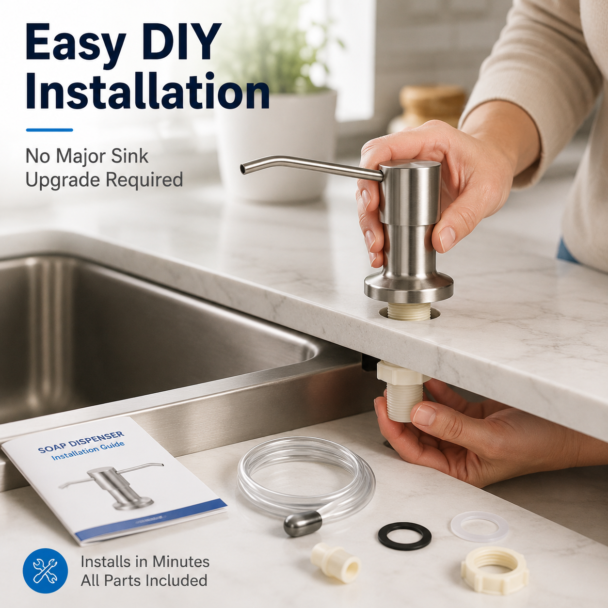 ✨ Built-In Kitchen Soap Dispenser 🧼 | Hide Bottles & Keep Your Countertop Clean