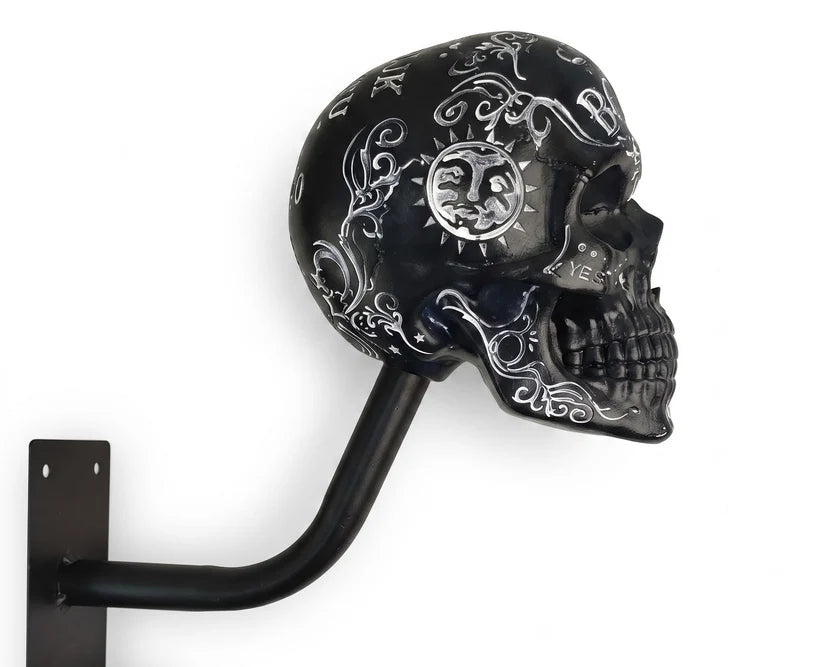 💀 Skull Helmet Wall Holder – Motorcycle Gear Display for Garage & Man Cave