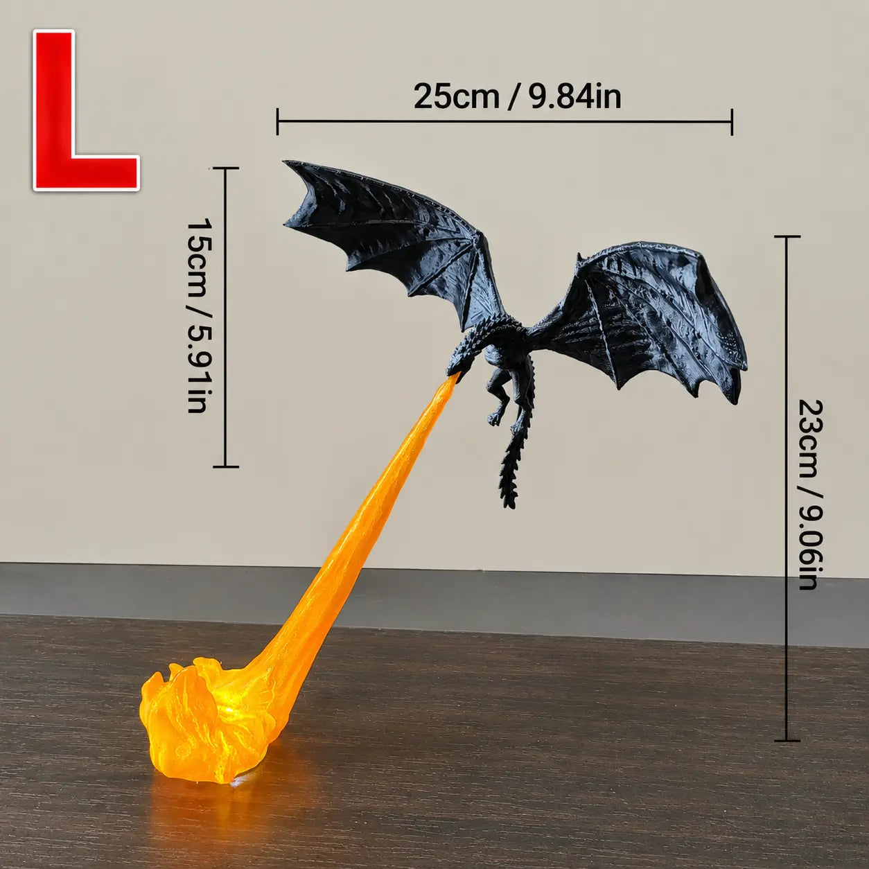 ๐ฅ HOT SALE ๐| 3D Fire-Breathing Dragon LED Display โ Fantasy Bookshelf Decor with Glowing Flame