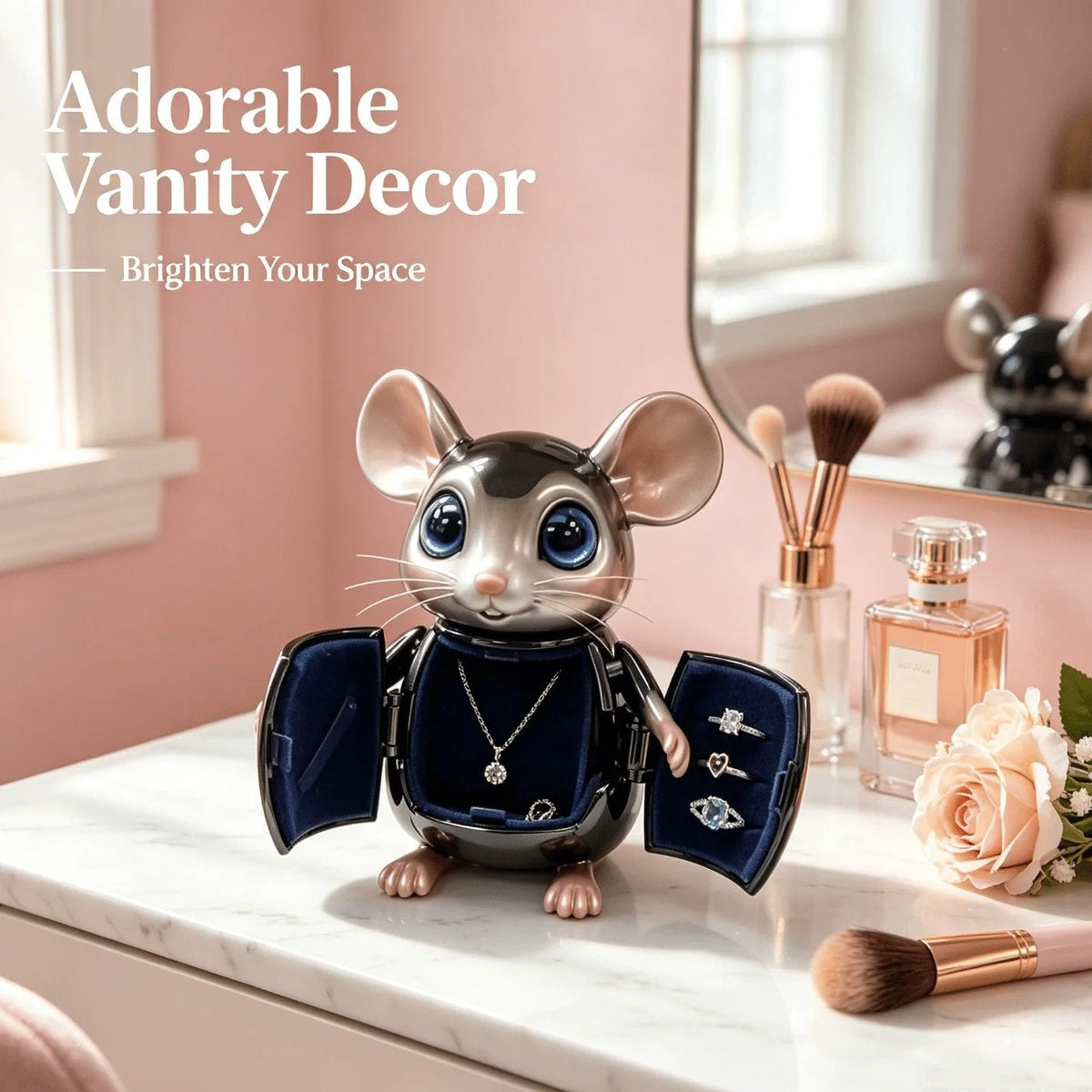🎁Adorable Mouse Jewelry Organizer Box Perfect Gift for Her