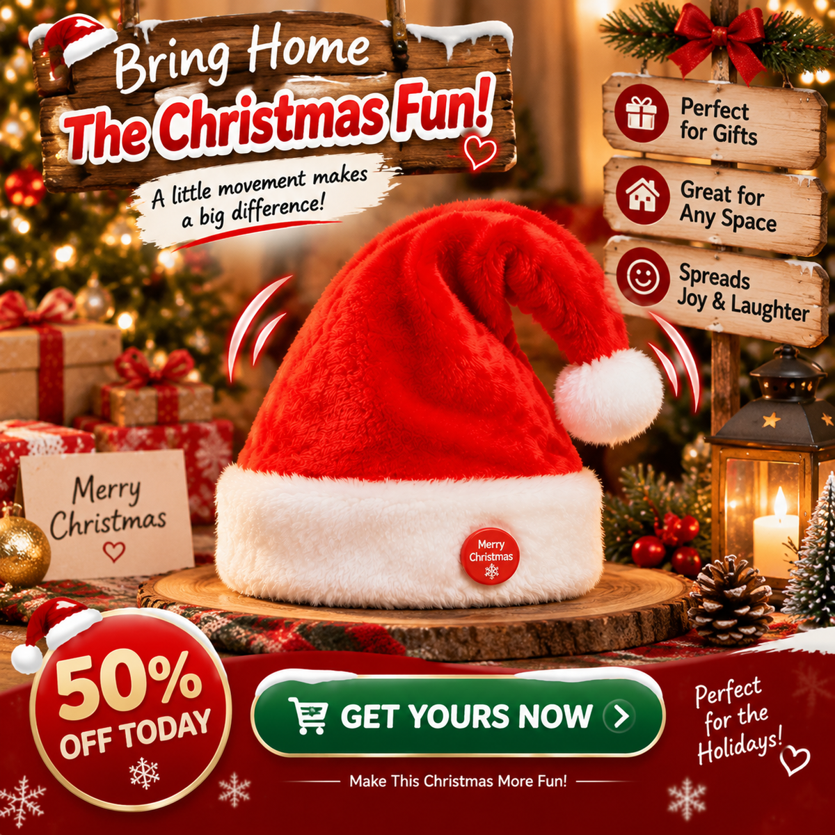 🎅 🔥 50% OFF Today — The Funniest Christmas Hat Everyone Will Notice This Holiday