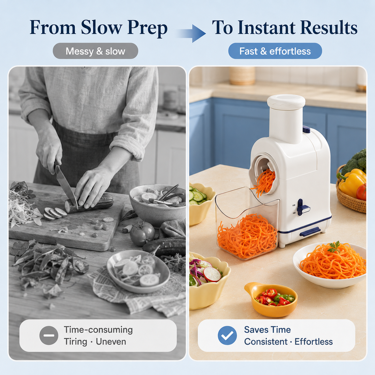 ⚡ QC01 Smart Electric Vegetable Cutter – Make Perfect Slices, Shreds & Spirals In Seconds