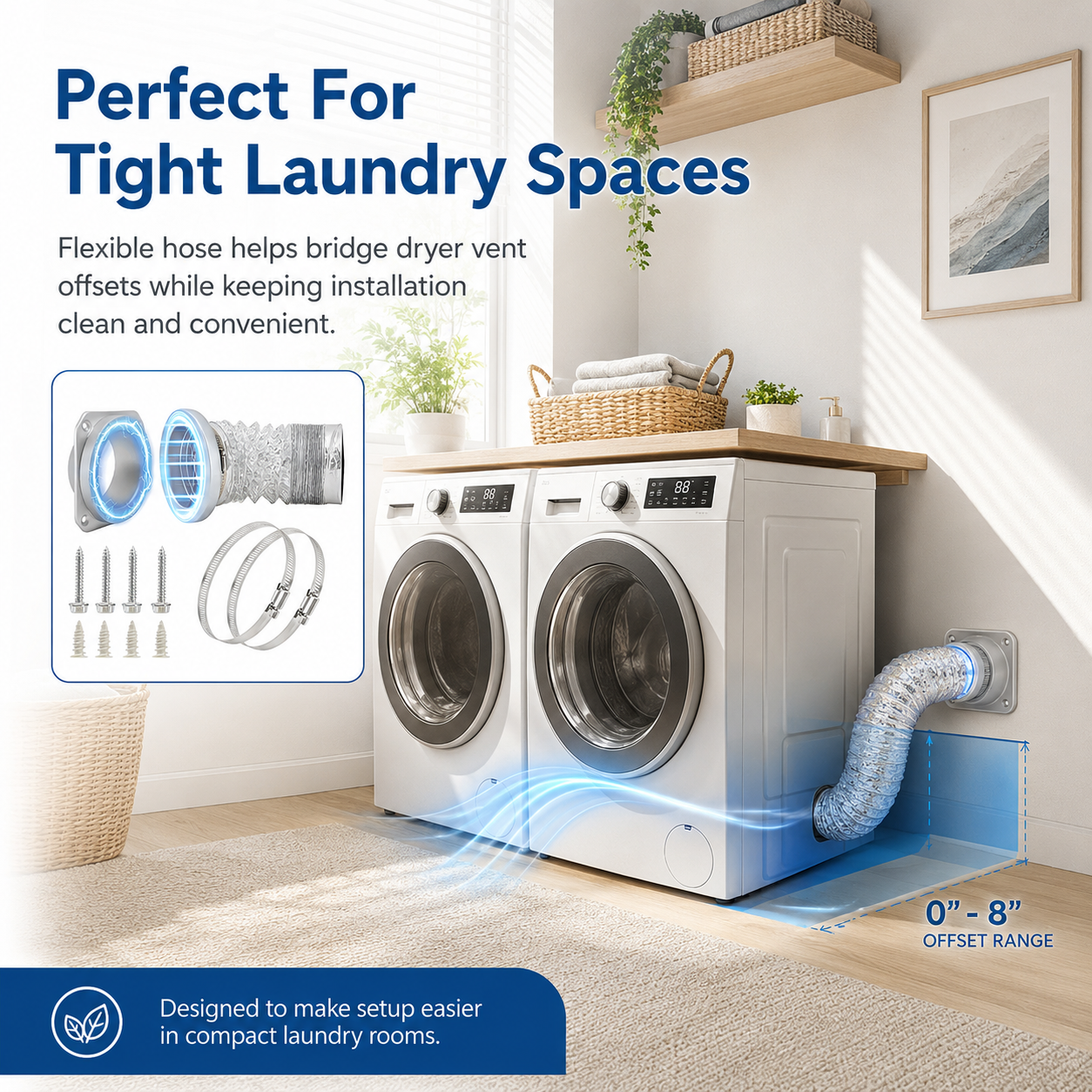 ๐งฒ Magnetic Dryer Vent Connector Kit โ Snap-On Connection for a Cleaner, Easier Laundry Room