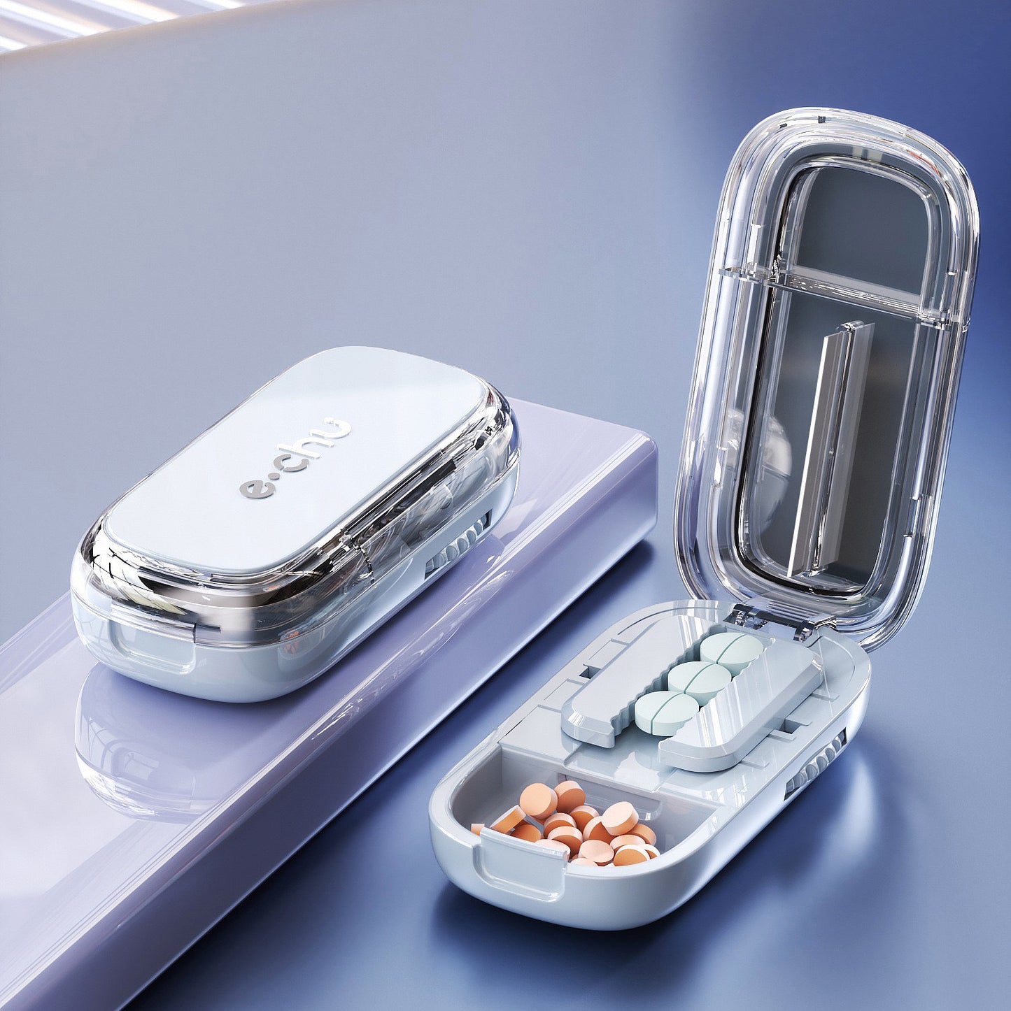 💊 Precision 3-in-1 Pill Cutter & Organizer | Perfect 1/2, 1/3 & 1/4 Doses