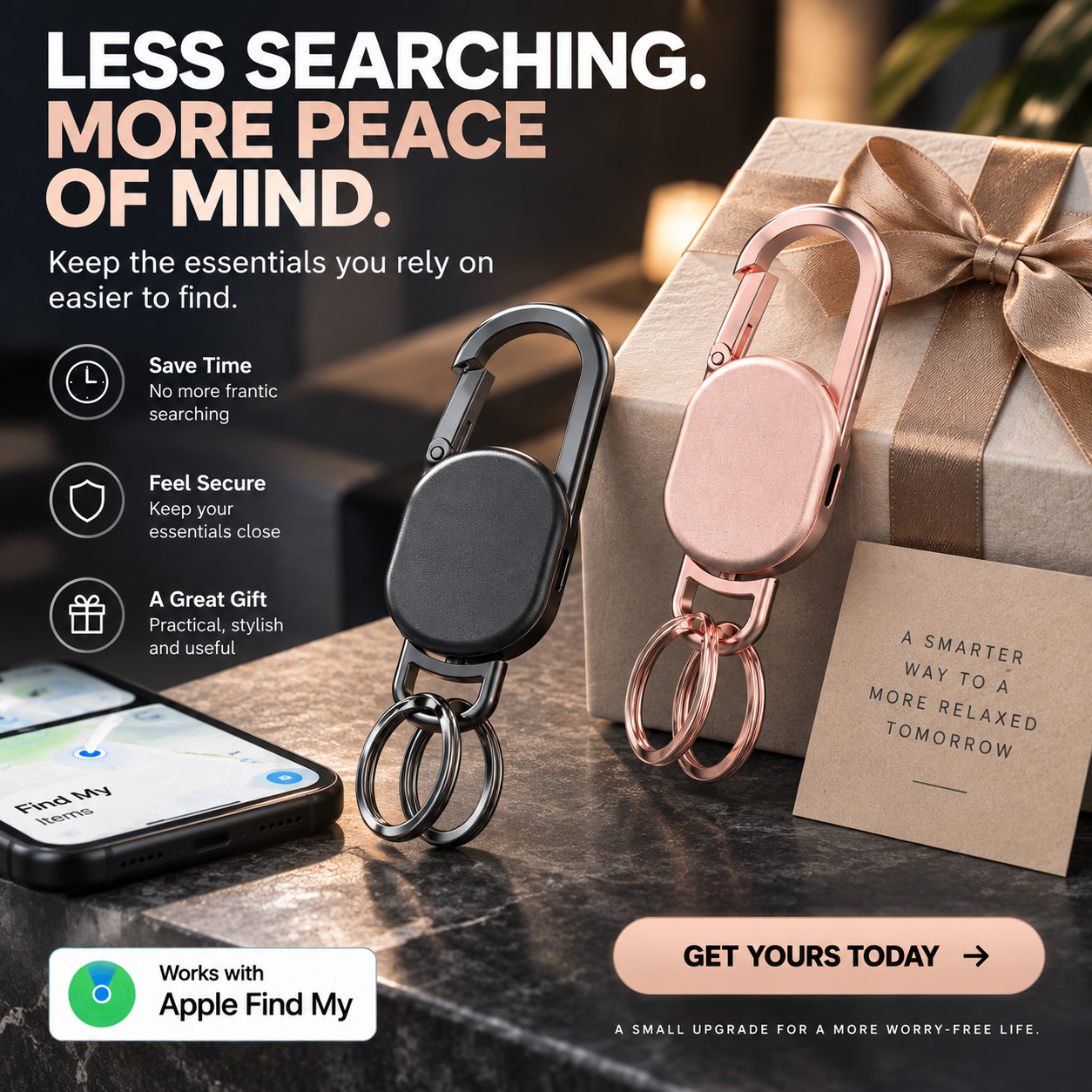 📱 Find My Keychain Tracker – Smart Anti-Lost Key Holder for Keys, Bags & Luggage