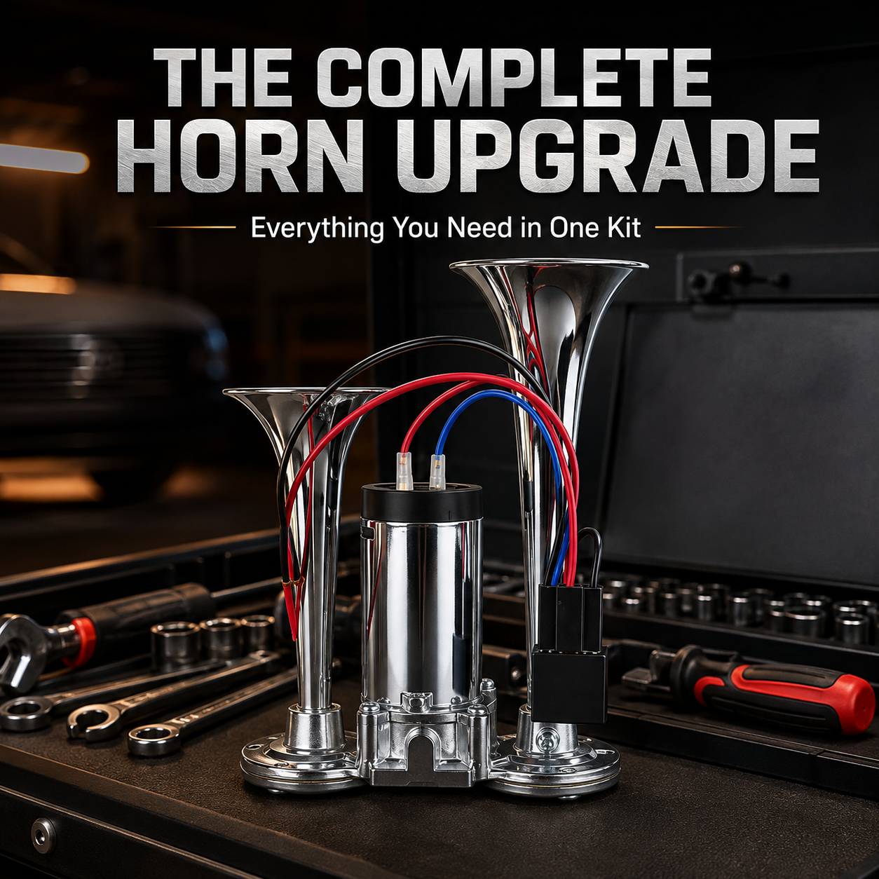 📣 Triple Trumpet Air Horn Kit with Compressor – Make Your Presence Impossible to Miss
