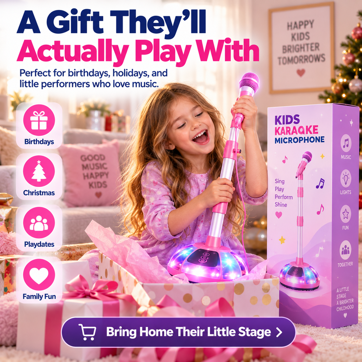 π€ Kids Light-Up Karaoke Microphone Stand β Sing, Play & Perform