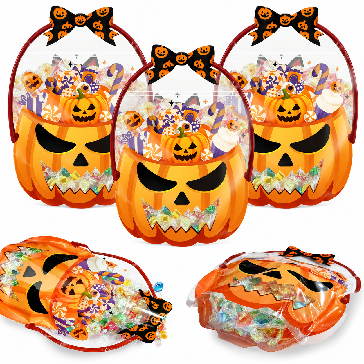 π Halloween Trick-or-Treat Candy Bag β Cute Pumpkin & Witch Cauldron Treat Gift Tote