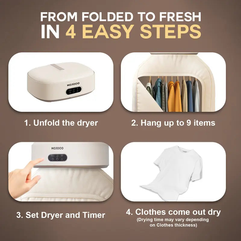 ⚡ 600W Portable Hanging Clothes Dryer – Fast, Foldable & Space-Saving