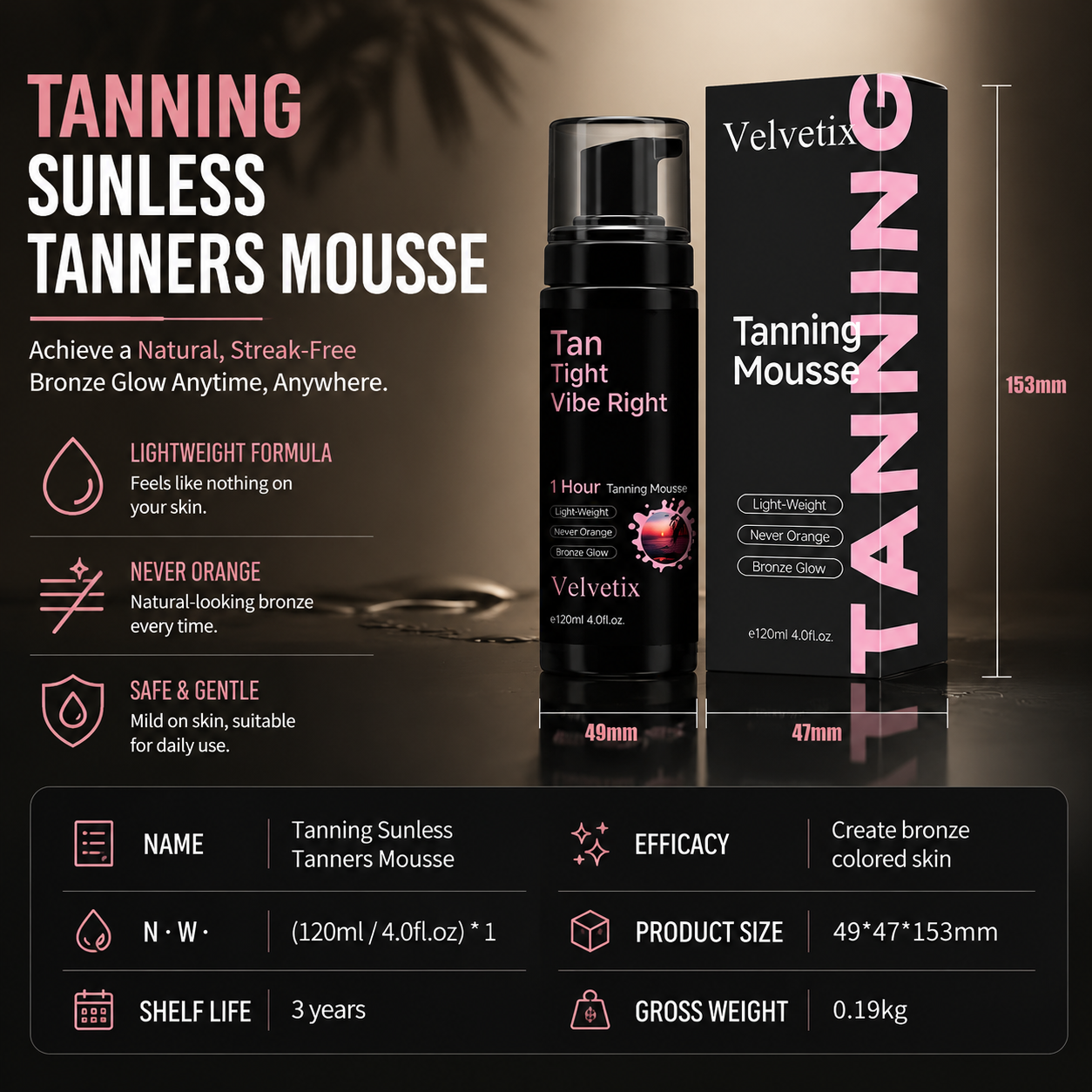 1 Hour Express Self Tanner Mousse | Natural Bronze Glow Without The Sun