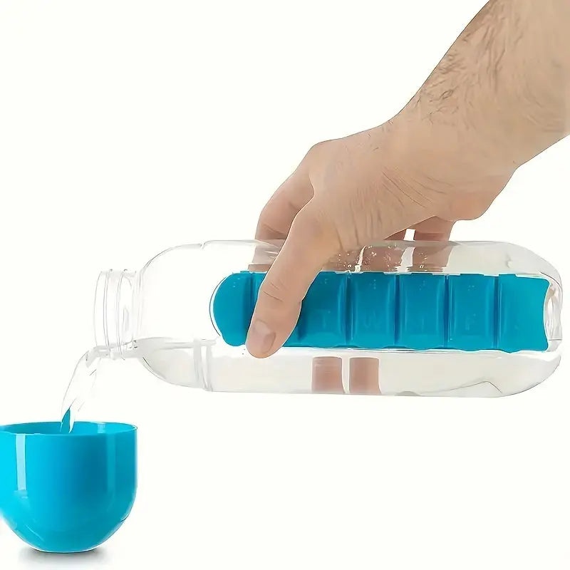 π§ 2-in-1 Water Bottle & 7-Day Vitamin Organizer β 600ml