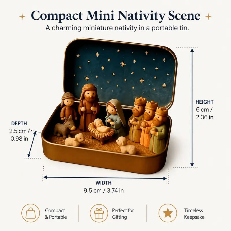 ✨ Mini Nativity Scene Set – A Tiny Christmas Keepsake Full of Faith & Love