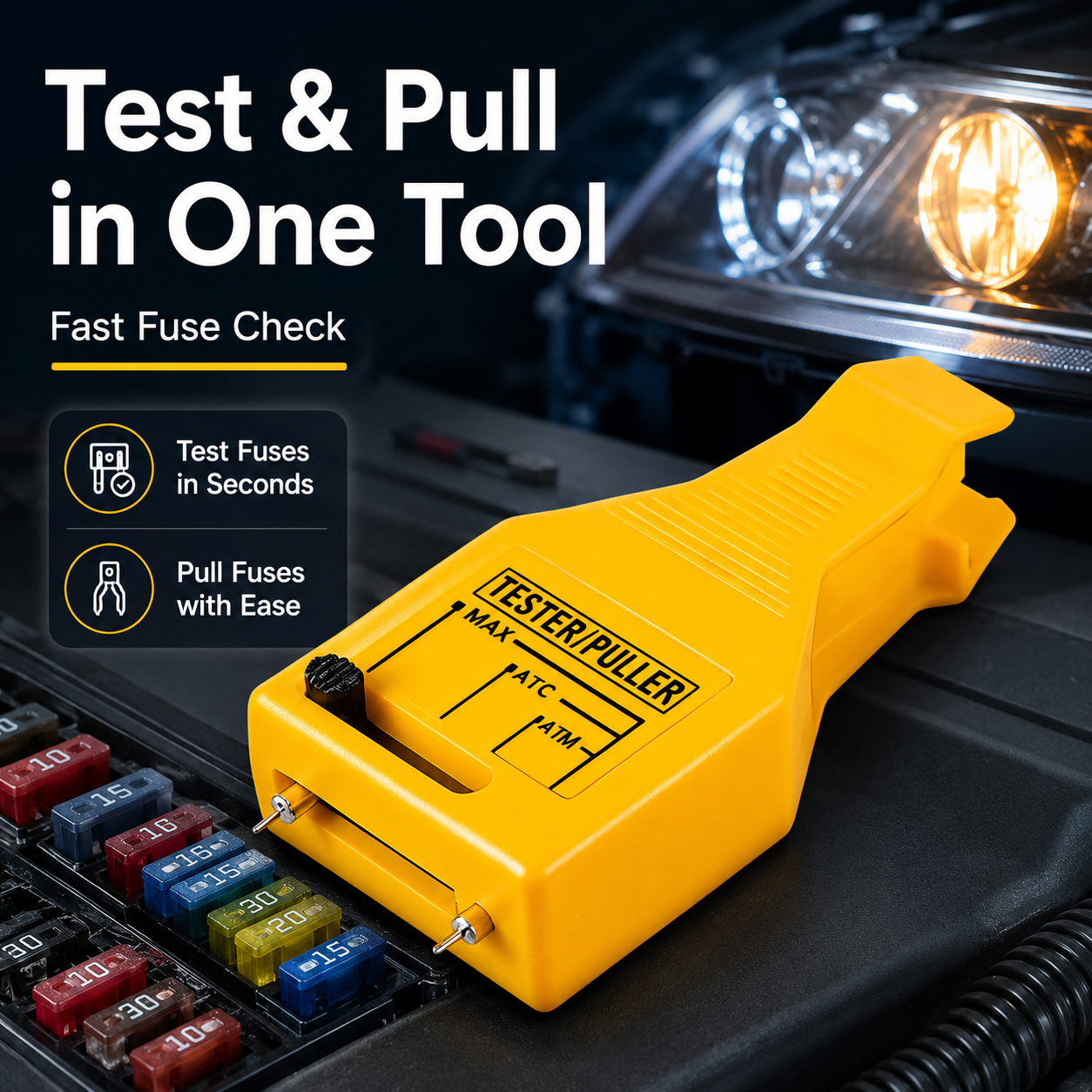 π 2-in-1 Automotive Fuse Tester Puller β Fast LED Fuse Check & Safe Removal