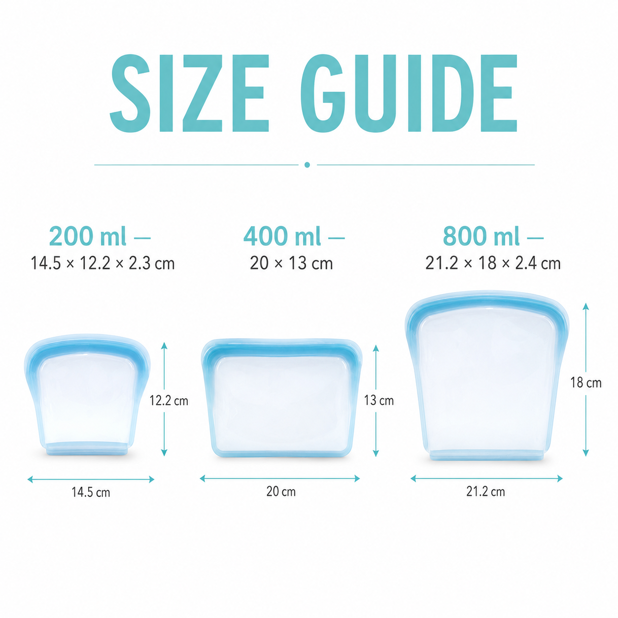 ๐ฅจ Reusable Silicone Food Bags โ 3-Piece Flat Set