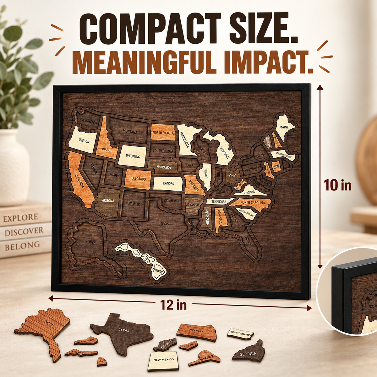 πΊοΈ Wooden USA Travel Map β¨ Personalized Adventure Memory Wall Decor Gift