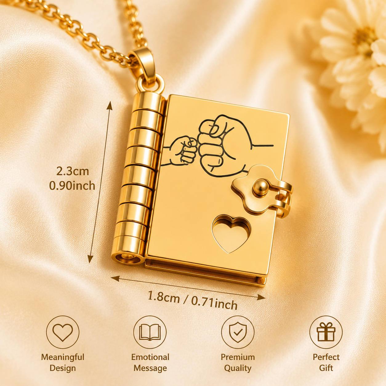 π Message Book Necklace β Emotional Mini Story Pendant Gift for Daughter, Mom & Loved Ones