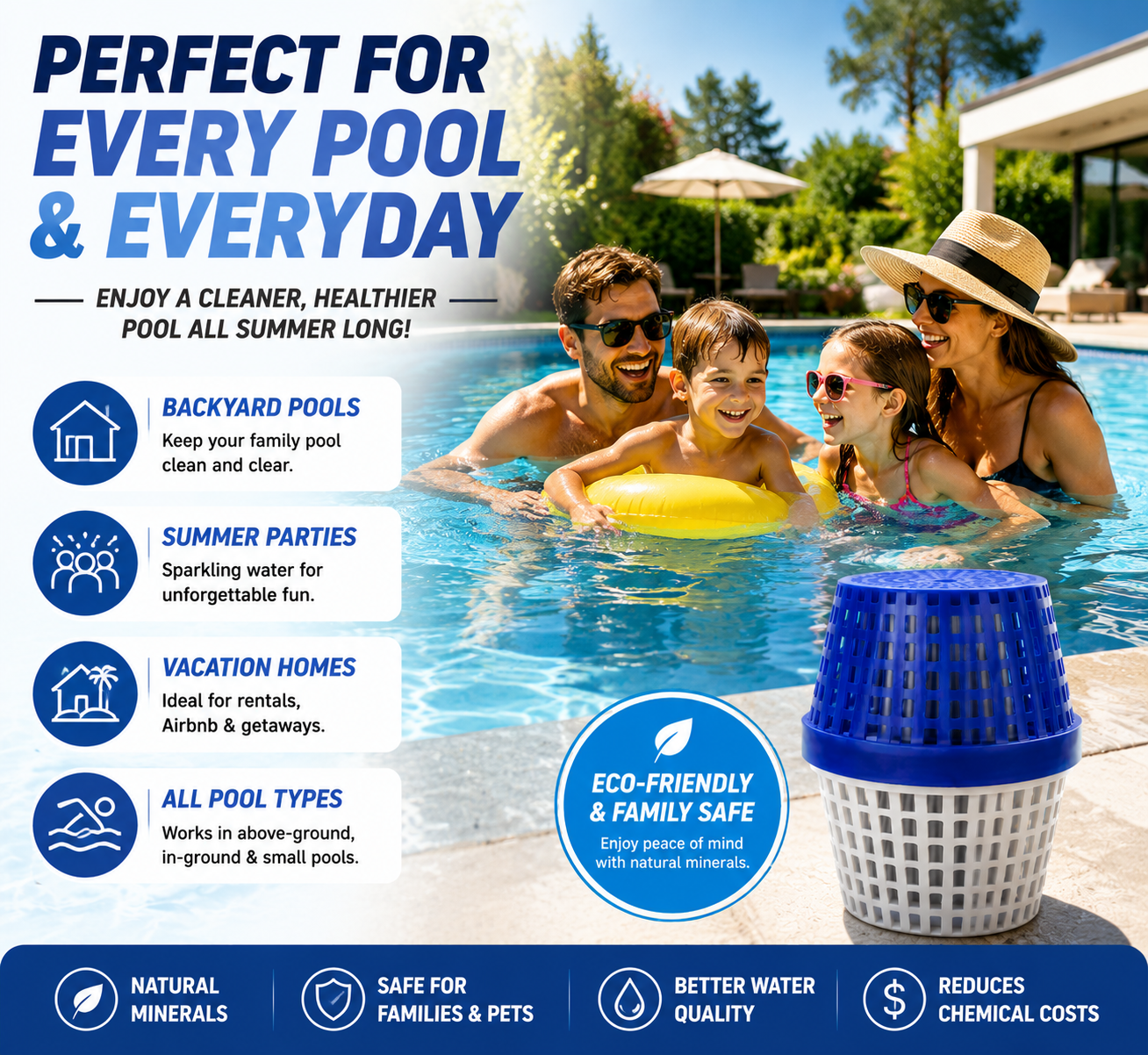 šāāļø Crystal Clear Pool Water Mineral Cleaner ā Anti-Algae Pool Treatment Stick
