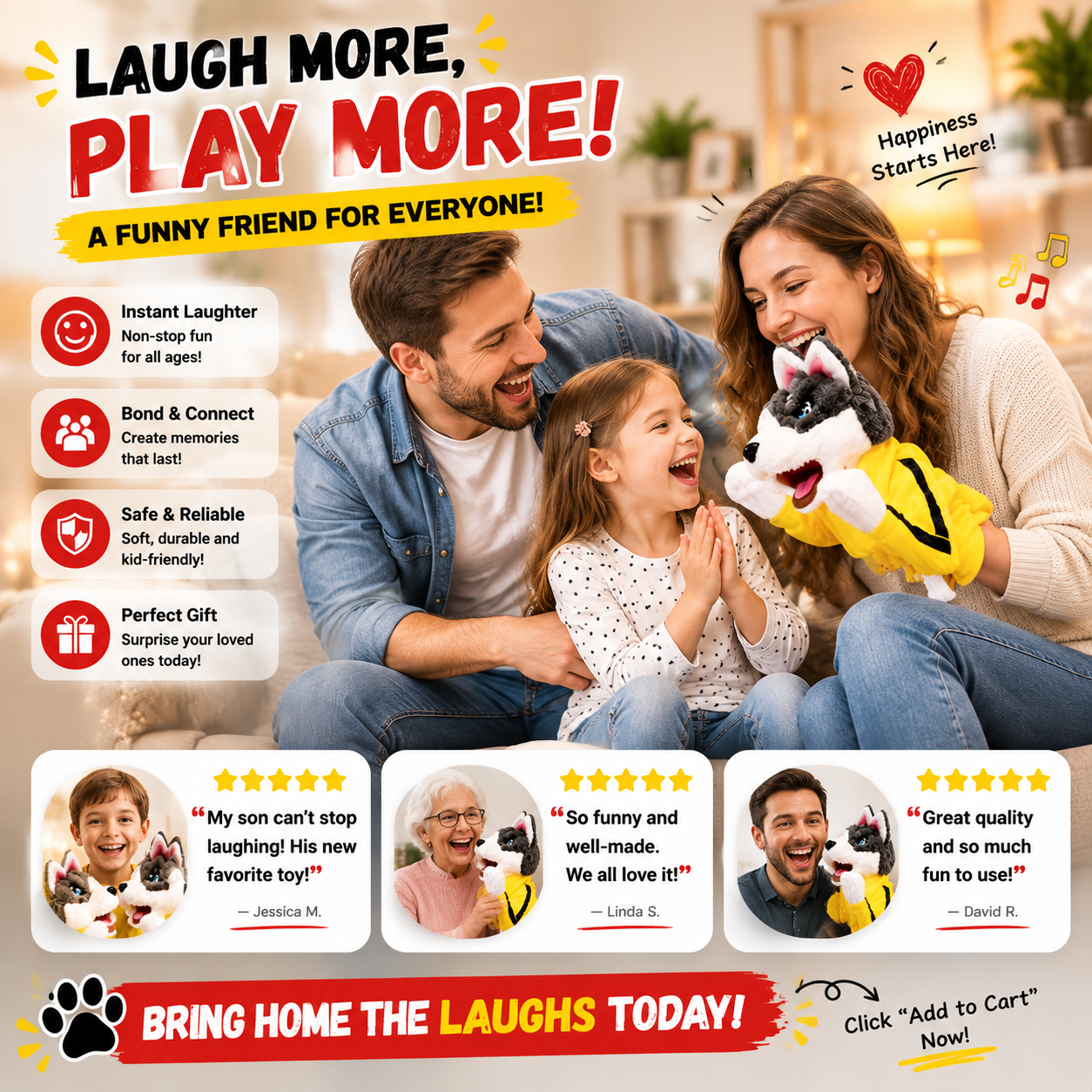 š„ Funny Punching Husky Toy ā Interactive Plush Dog Gift For Endless Laughs