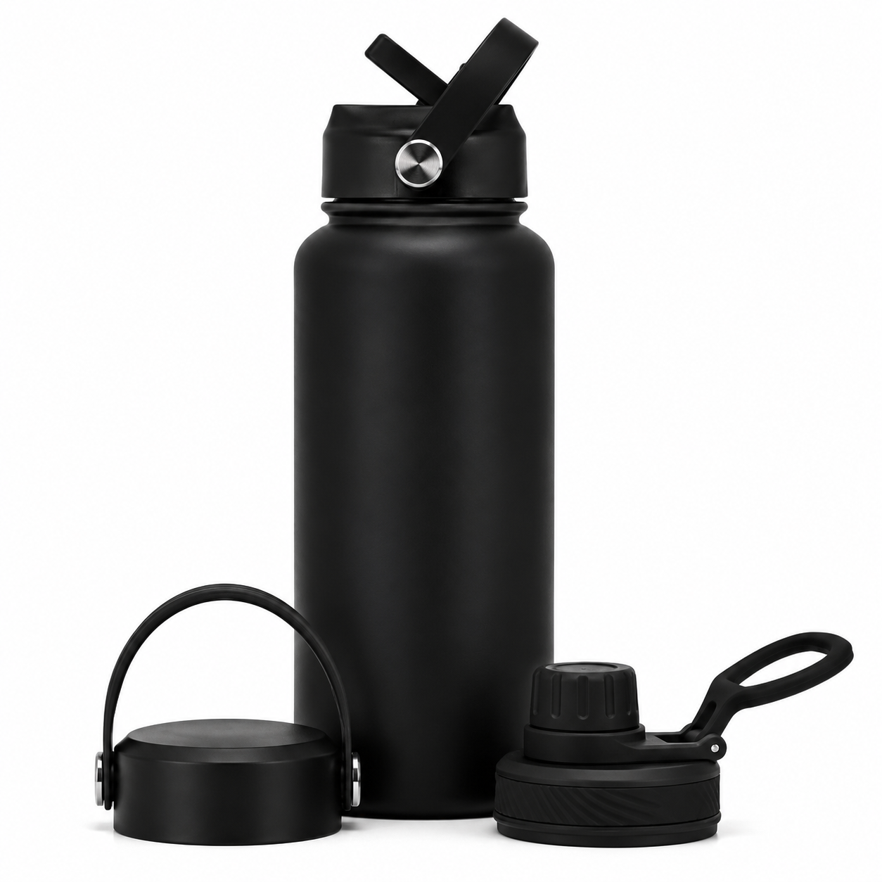π₯€ 3-in-1 Insulated Stainless Steel Water Bottle β 3 Lids for Every Adventure