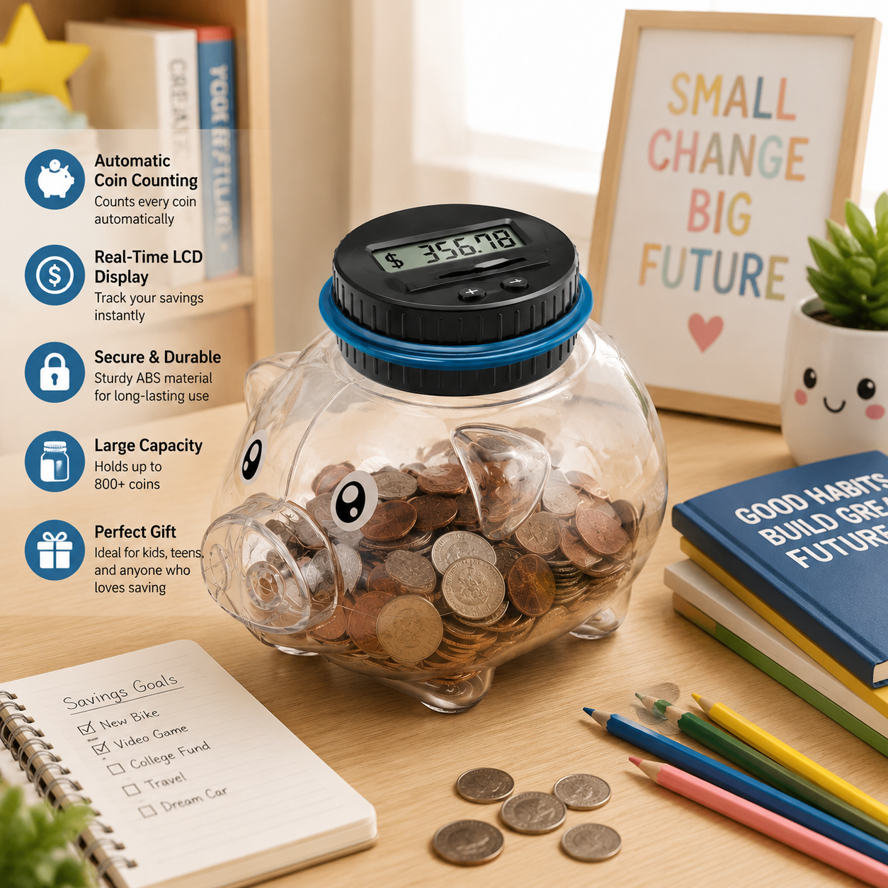 π₯LAST DAY 50% OFF -π° Smart Piggy Bank That Counts Your Money Automatically