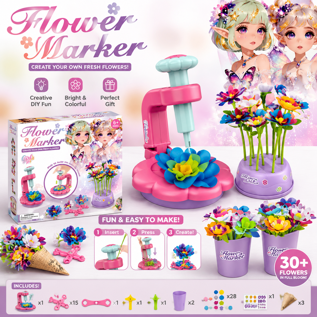 π₯ LAST DAY 50% OFF-β¨ DIY Bracelet Maker Kit for Kids β Create Colorful Friendship Bracelets in Minutes π