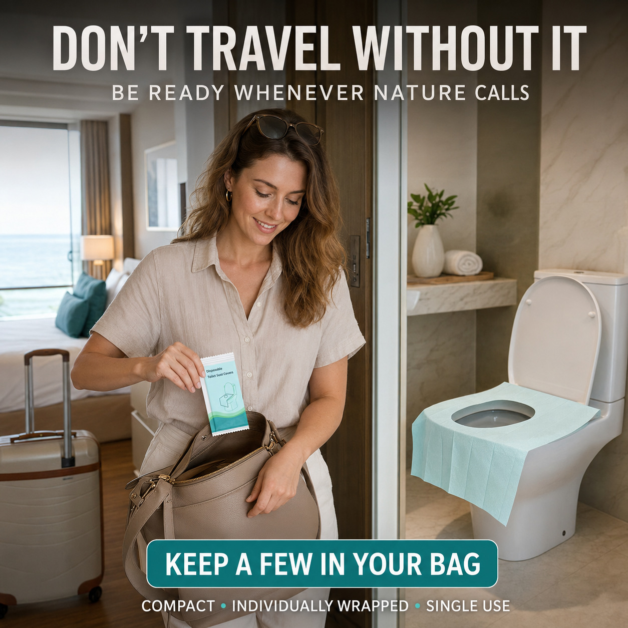 π½ Disposable Adhesive Toilet Seat Covers β Extra Coverage for Travel & Public Restrooms