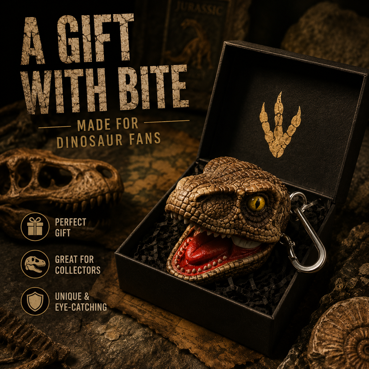 ๐ฆ Velociraptor AirPods 4 Case โ Handcrafted Dinosaur Head Cover