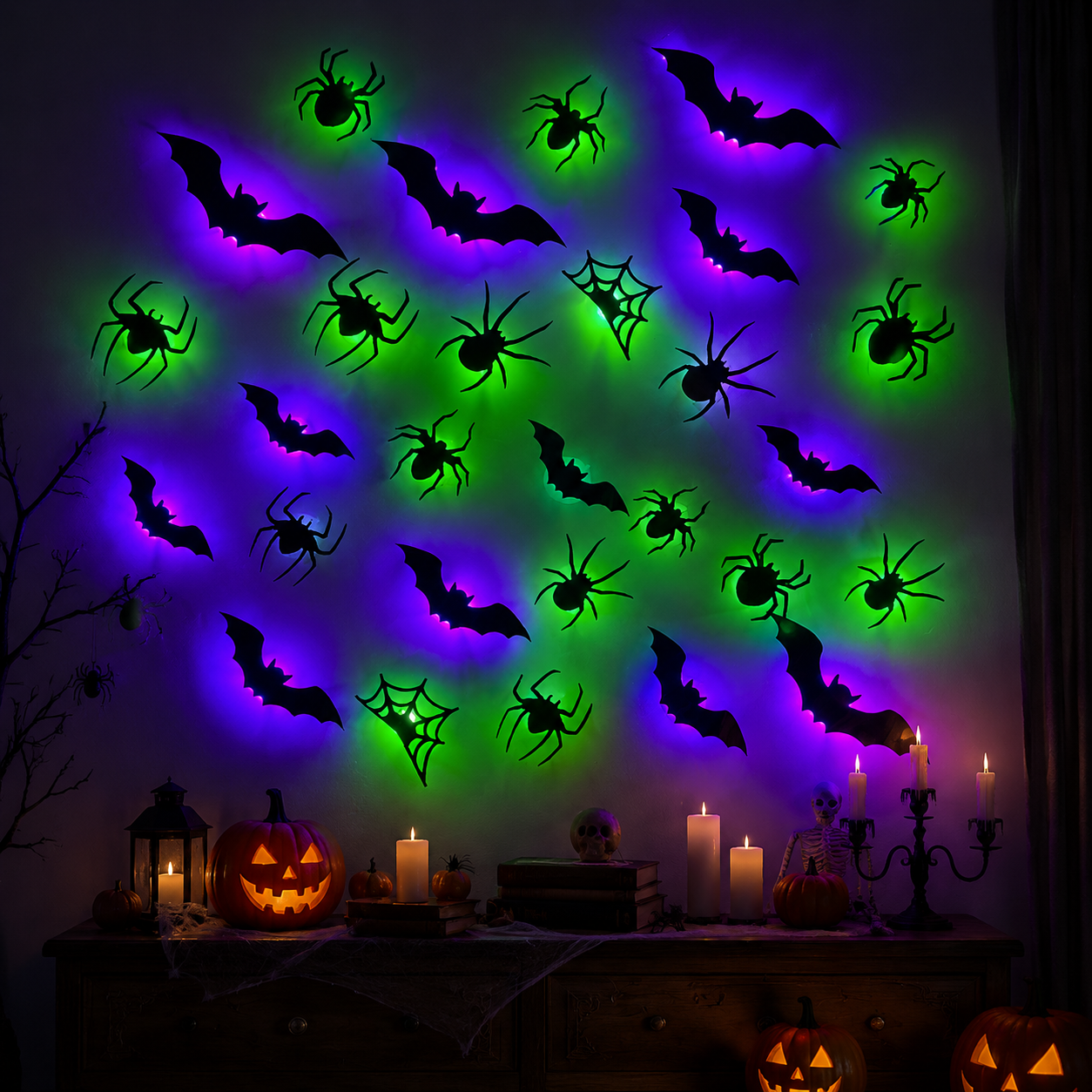 Light Up Your Walls with Halloween Bat Atmosphere Decor