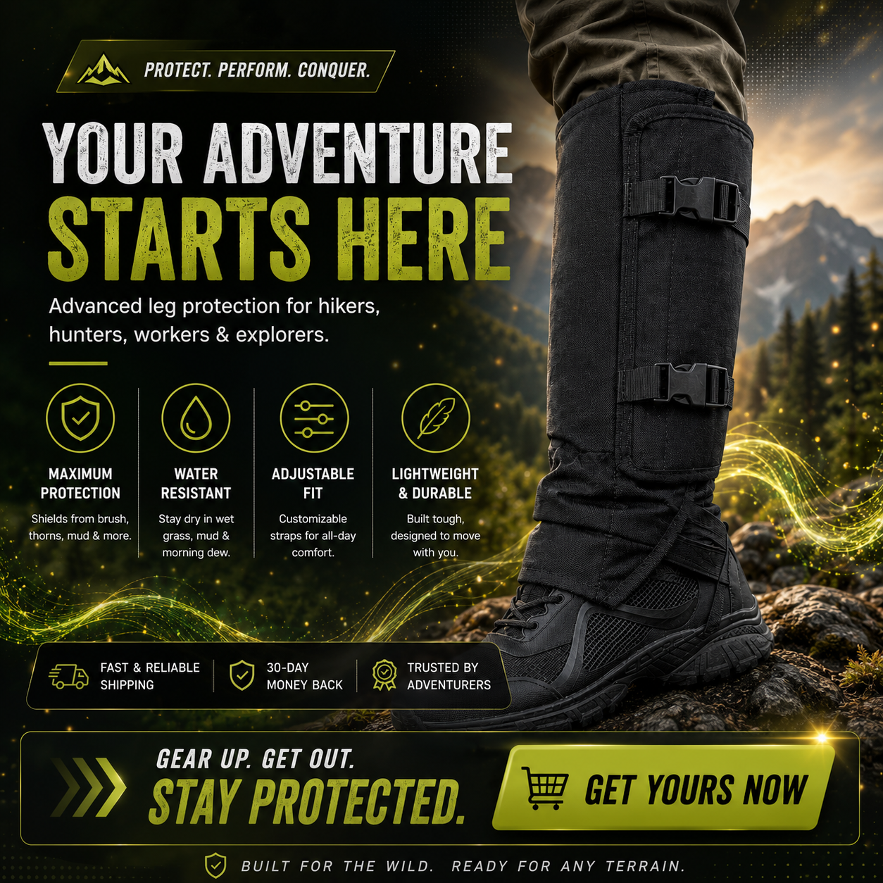 🛡️ All-Terrain Protective Leg Gaiters