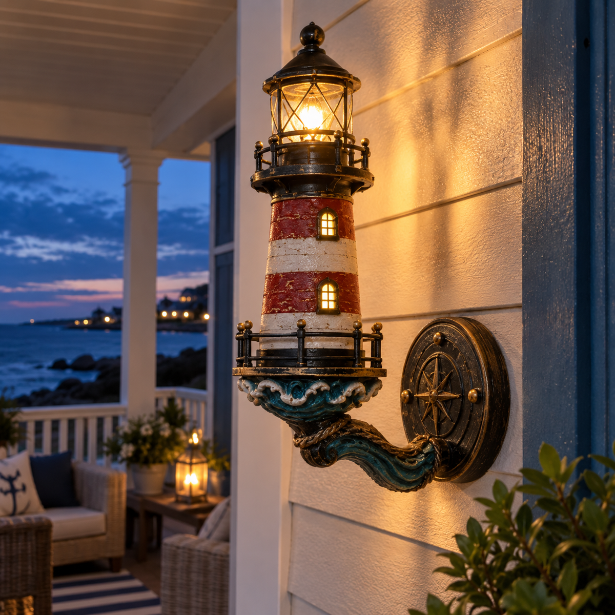 ๐๐Vintage Coastal Lighthouse Wall Light