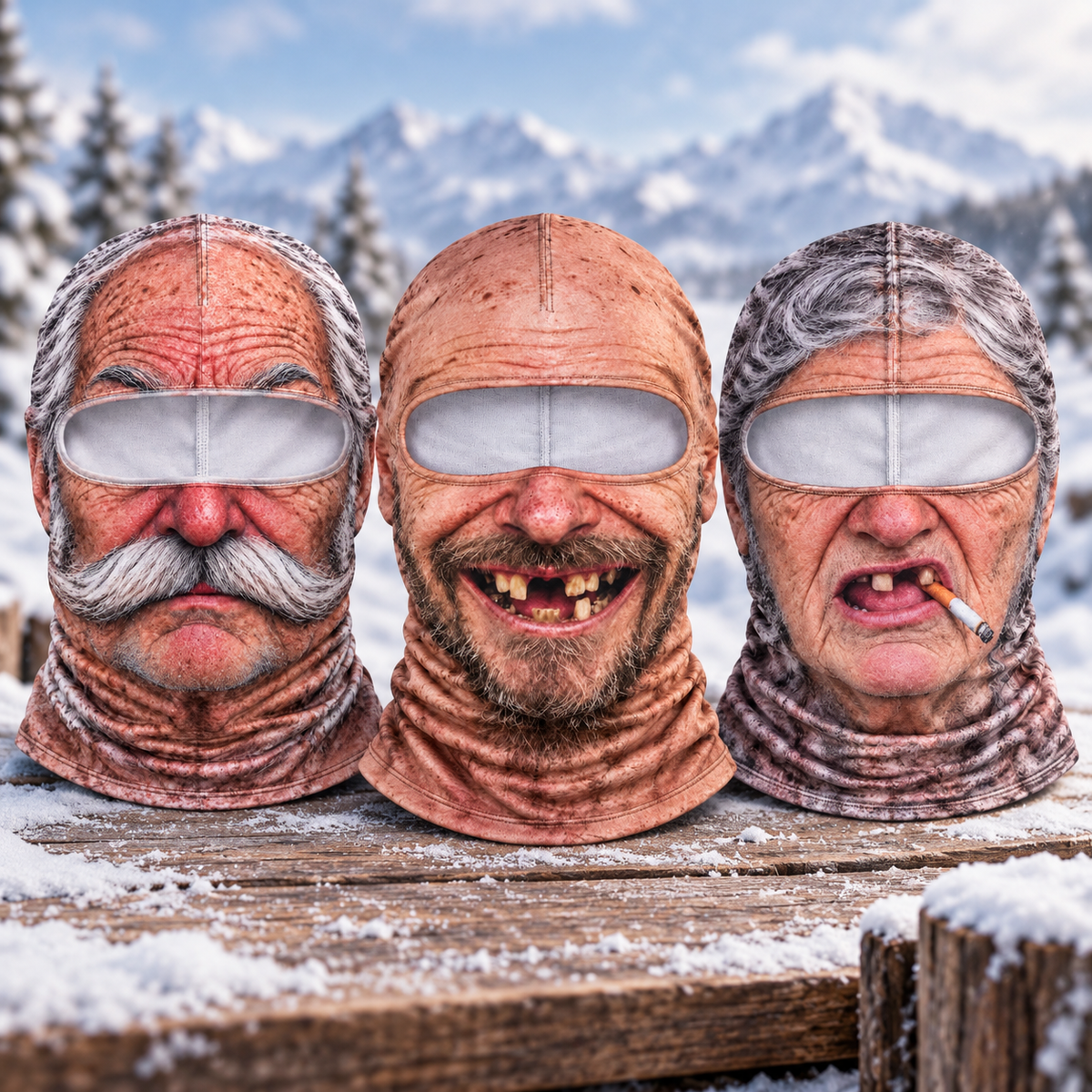 ๐คฃ Funny Realistic Face Ski Mask โ Full Coverage Balaclava for Skiing, Snowboarding & Winter Fun
