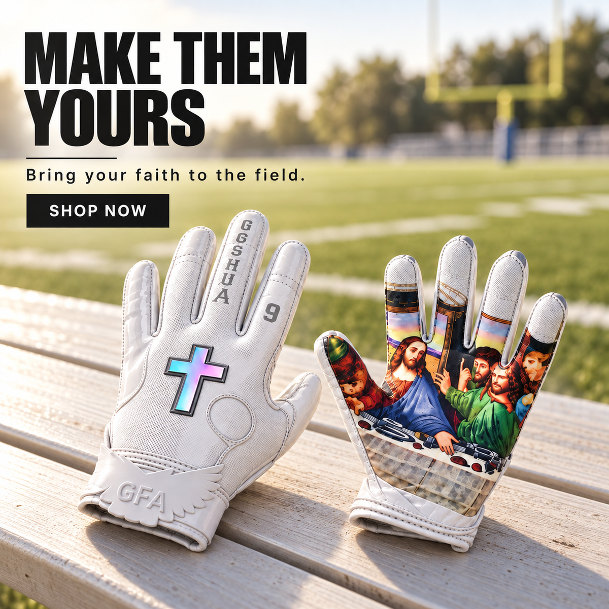 π Last Supper Football Receiver Gloves β Premium Grip
