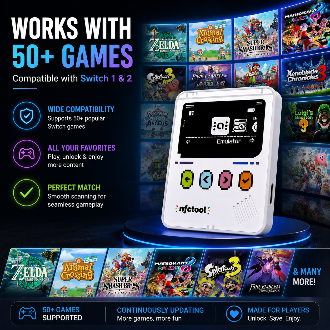 JORREP Pro NFC Emulator | 3000+ Saves & OLED Screen