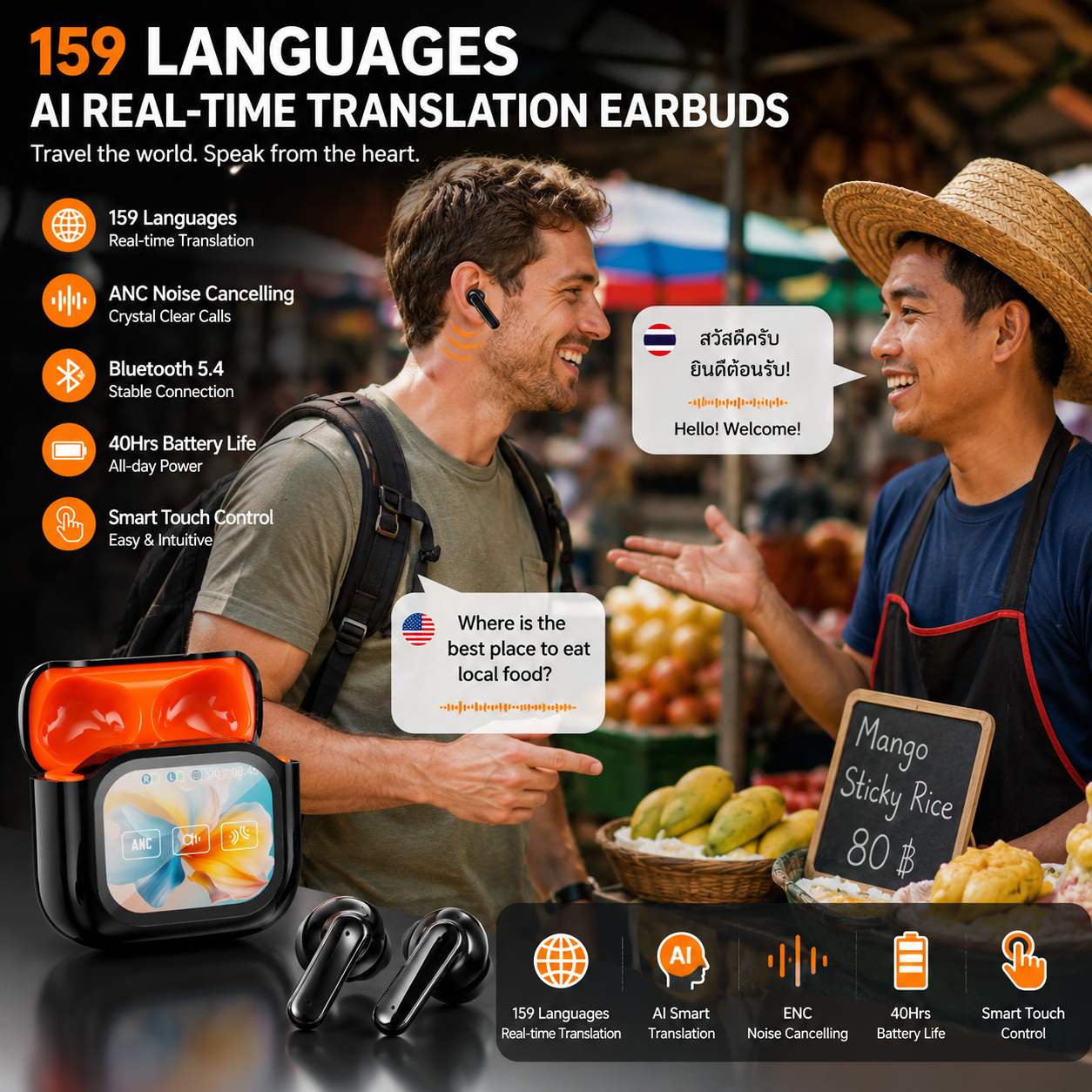 π 50% OFF AI Translation Earbuds β Real-Time Translation in Up to 159 Languages
