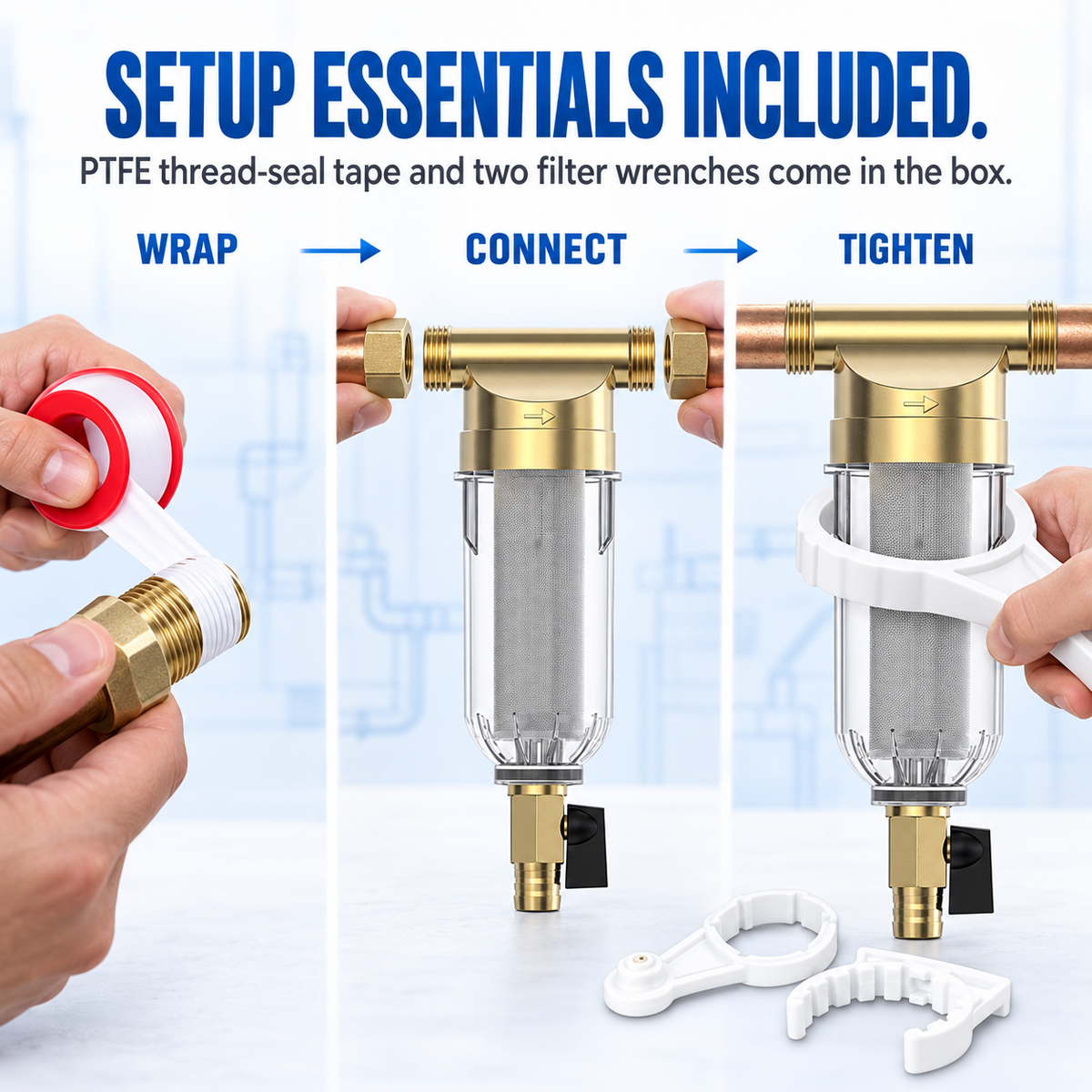 ๐ง Whole House Spin-Down Sediment Pre-Filter Kit โ Flushable 1/2โณ, 3/4โณ & 1โณ Options